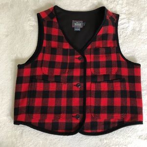 Woolrich Vintage Red Buffalo Plaid Wool Vest